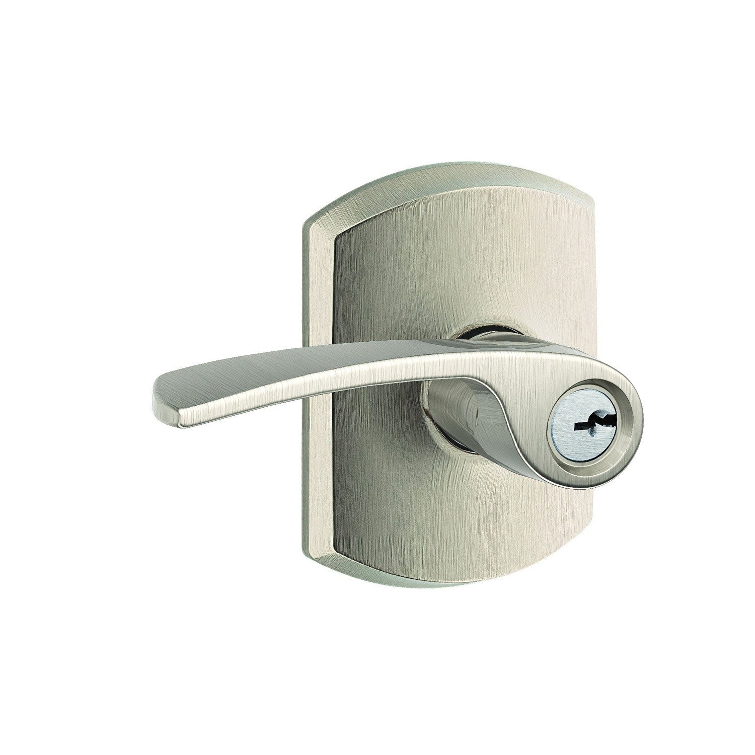 Schlage F51AMER-GRW Merano with Greenwich Rose Keyed Entry Door Lever.