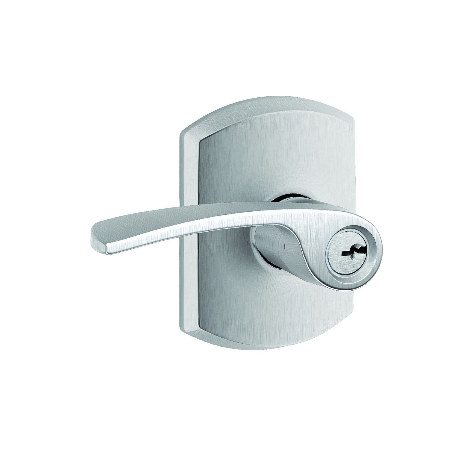 Schlage F51AMER-GRW Merano with Greenwich Rose Keyed Entry Door Lever.