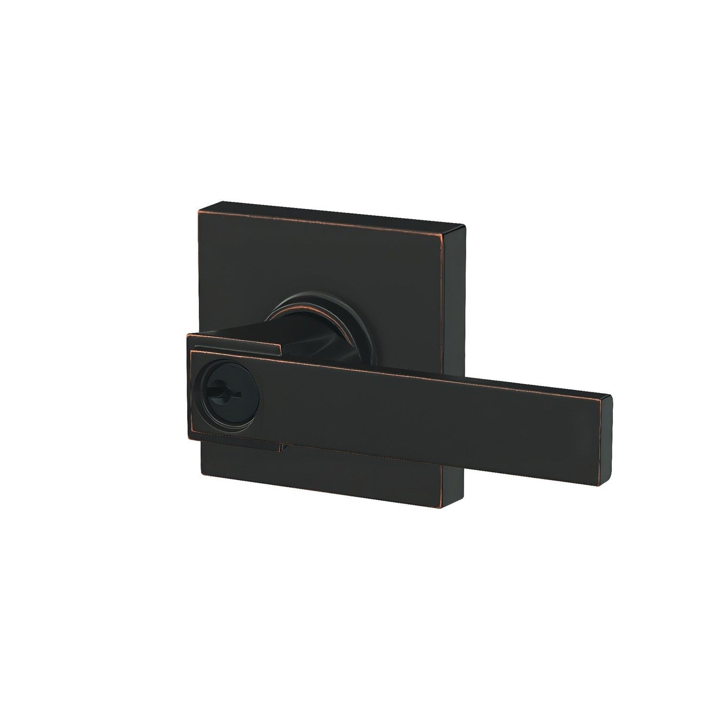 Schlage F51ANBK-COL Northbrook Lever with Collins Rose Keyed Entry