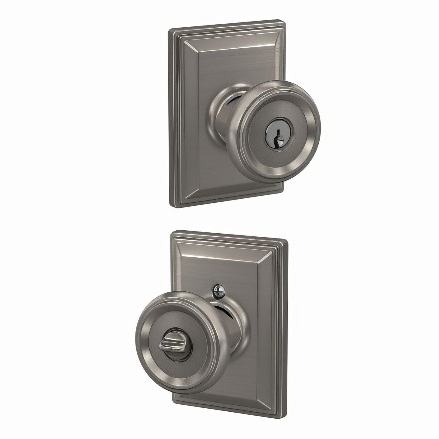 Schlage F51AOFM-GDV Offerman with Grandville Rose Keyed Entry Door Knob.