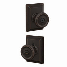 Schlage F51AOFM-GDV Offerman with Grandville Rose Keyed Entry Door Knob.