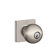 Schlage F51AORB619COL Orbit with Collins Rose Keyed Entry Door Knob Satin Nickel.
