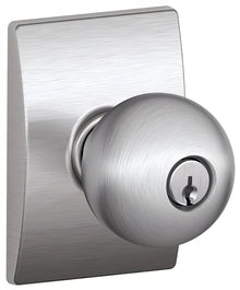 Schlage F51A-ORB-CEN F-Series Orbit Keyed Entry Door Knob.