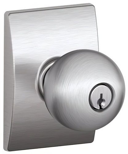 Schlage F51A-ORB-CEN F-Series Orbit Keyed Entry Door Knob.