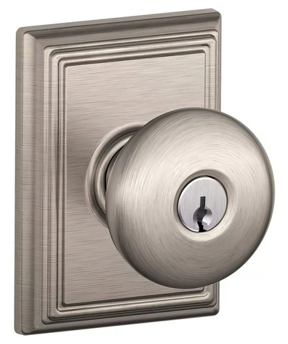 Schlage F51APLY-ADD Plymouth with Addison Rose Keyed Entry Door Knob.