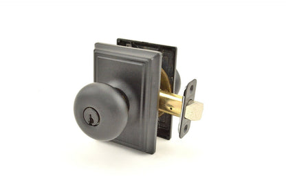Schlage F51APLY-ADD Plymouth with Addison Rose Keyed Entry Door Knob.
