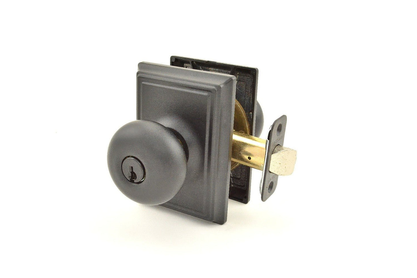 Schlage F51APLY-ADD Plymouth with Addison Rose Keyed Entry Door Knob