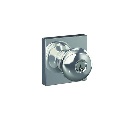 Schlage F51APLY-COL Plymouth with Collins Rose Keyed Entry Door Knob.