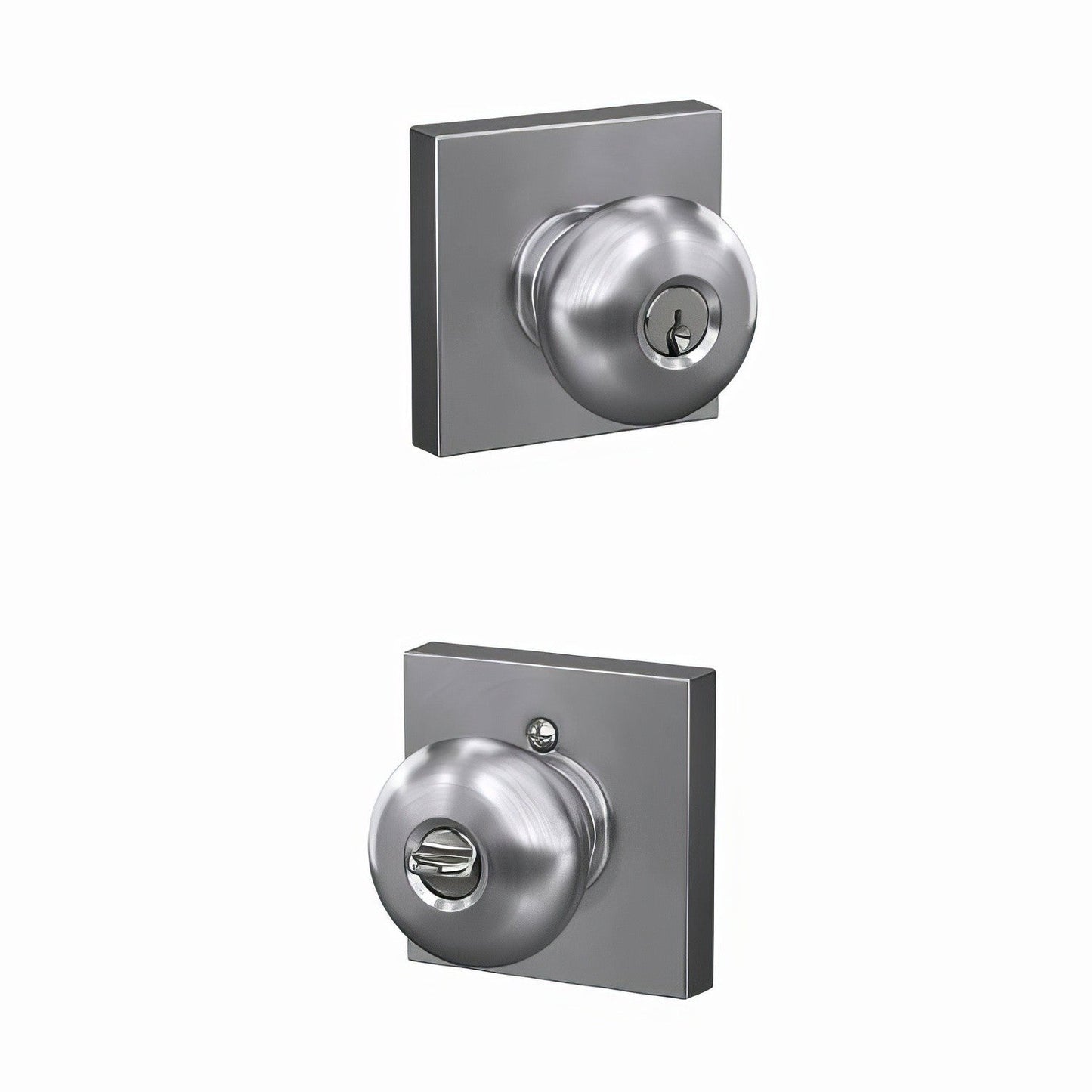 Schlage F51APLY-COL Plymouth with Collins Rose Keyed Entry Door Knob.