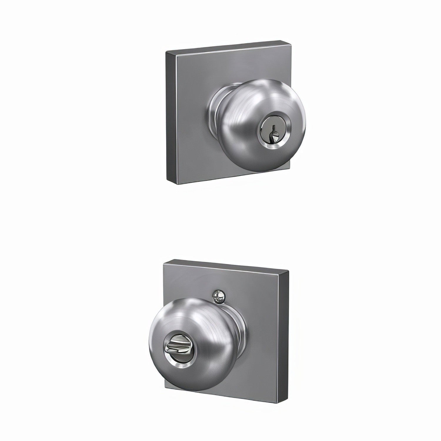 Schlage F51APLY-COL Plymouth with Collins Rose Keyed Entry Door Knob.