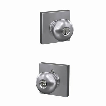 Schlage F51APLY-COL Plymouth with Collins Rose Keyed Entry Door Knob.