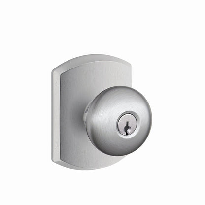 Schlage F51APLY-GRW Plymouth with Greenwich Rose Keyed Entry Door Knob.