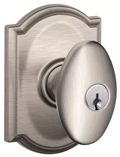 Schlage F51ASIE-CAM Siena with Camelot Rose Keyed Entry Door Knob.