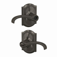 Schlage F51AWIT530CAM Whitney with Camelot Rose Keyed Entry Door Lever Black Stainless.