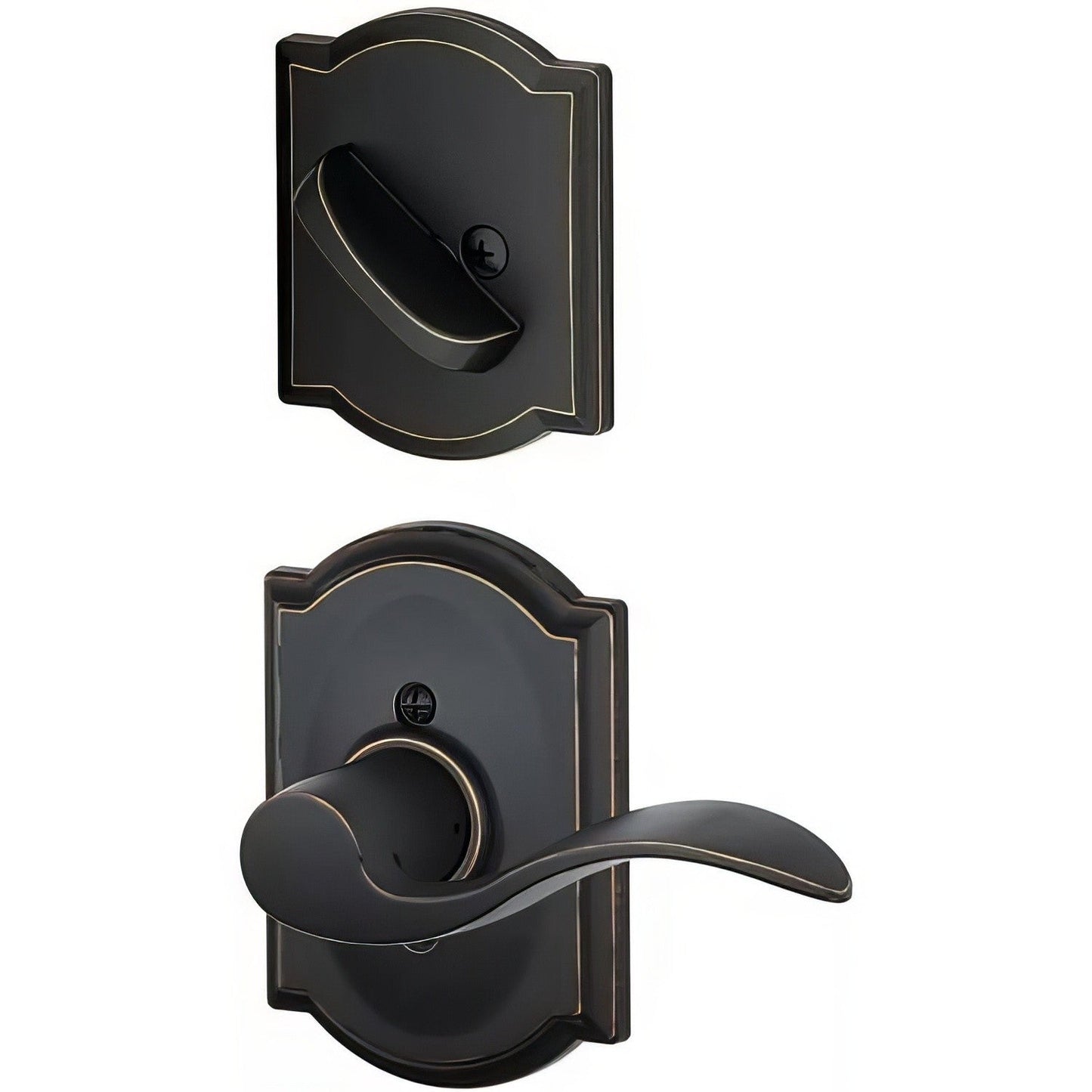 Schlage F59-ACC-CAM-LH F-Series Accent Lever Single Cylinder Left Hand Interior Trim Pack