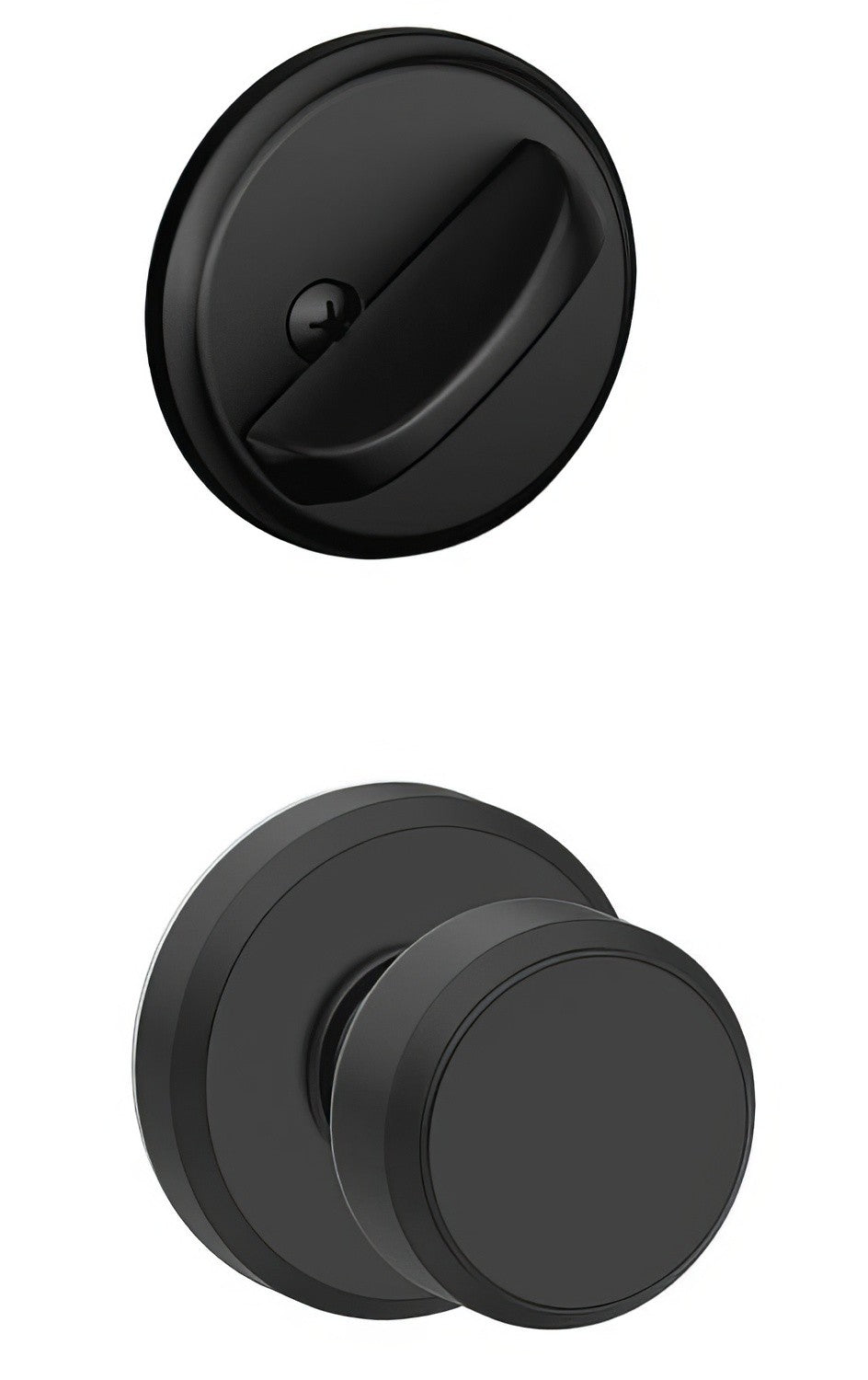 Schlage F59BWE-GSN Bowery Knob with Greyson Rose Interior Active Trim