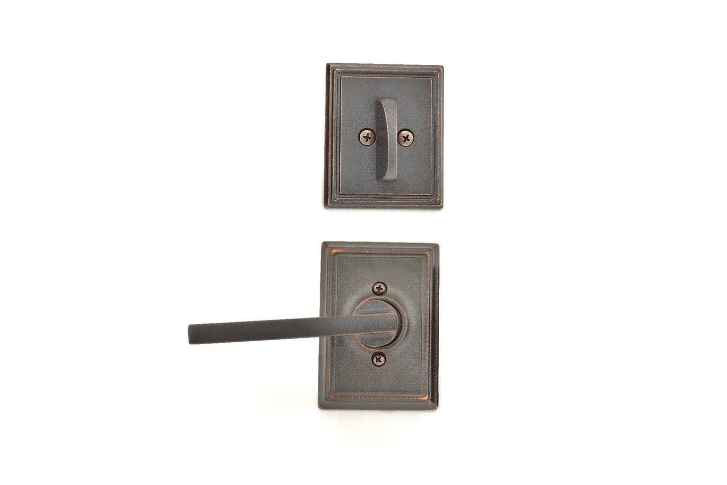 Schlage F59LAT-ADD Latitude Lever with Addison Rose Interior Active Trim