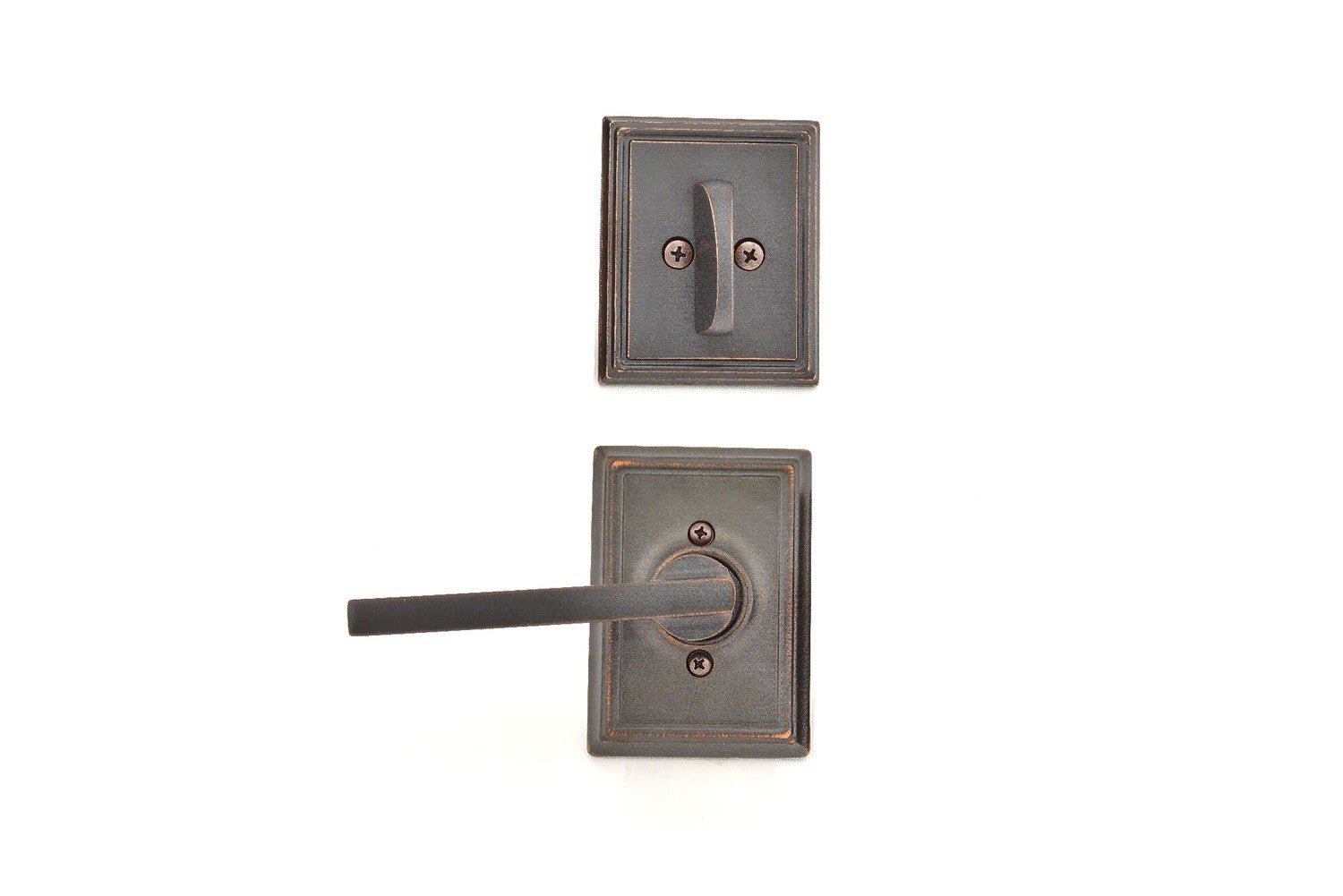 Schlage F59LAT-ADD Latitude Lever with Addison Rose Interior Active Trim