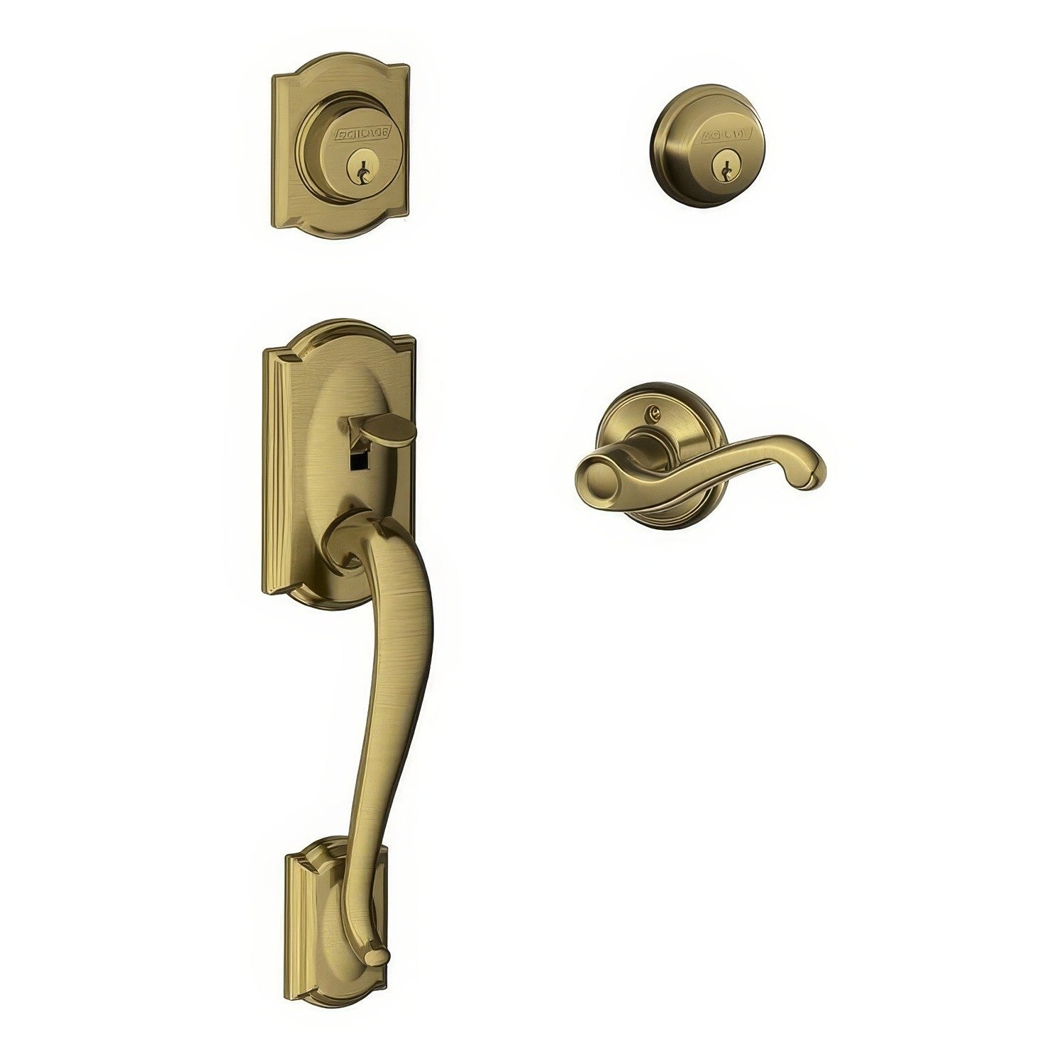 Schlage F62-CAM-FLA-LH F-Series Camelot Left Hand Double Cylinder Handleset