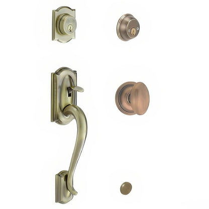 Schlage F62-CAM-SIE F-Series Camelot Double Cylinder Handleset