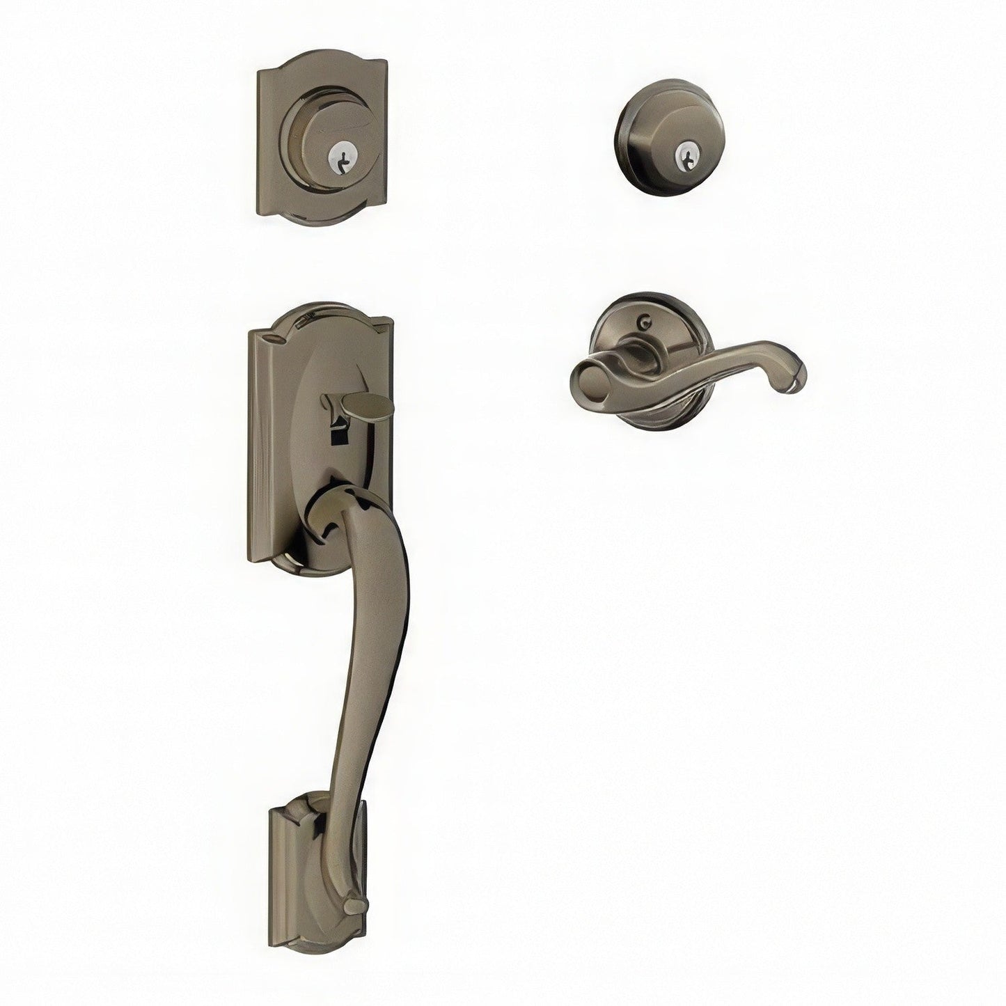 Schlage F62-CAM-FLA-LH F-Series Camelot Left Hand Double Cylinder Handleset