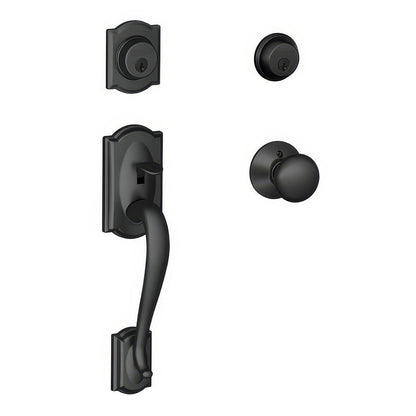 Schlage F62-CAM-PLY F-Series Double Cylinder Handleset with Plymouth Interior Knob