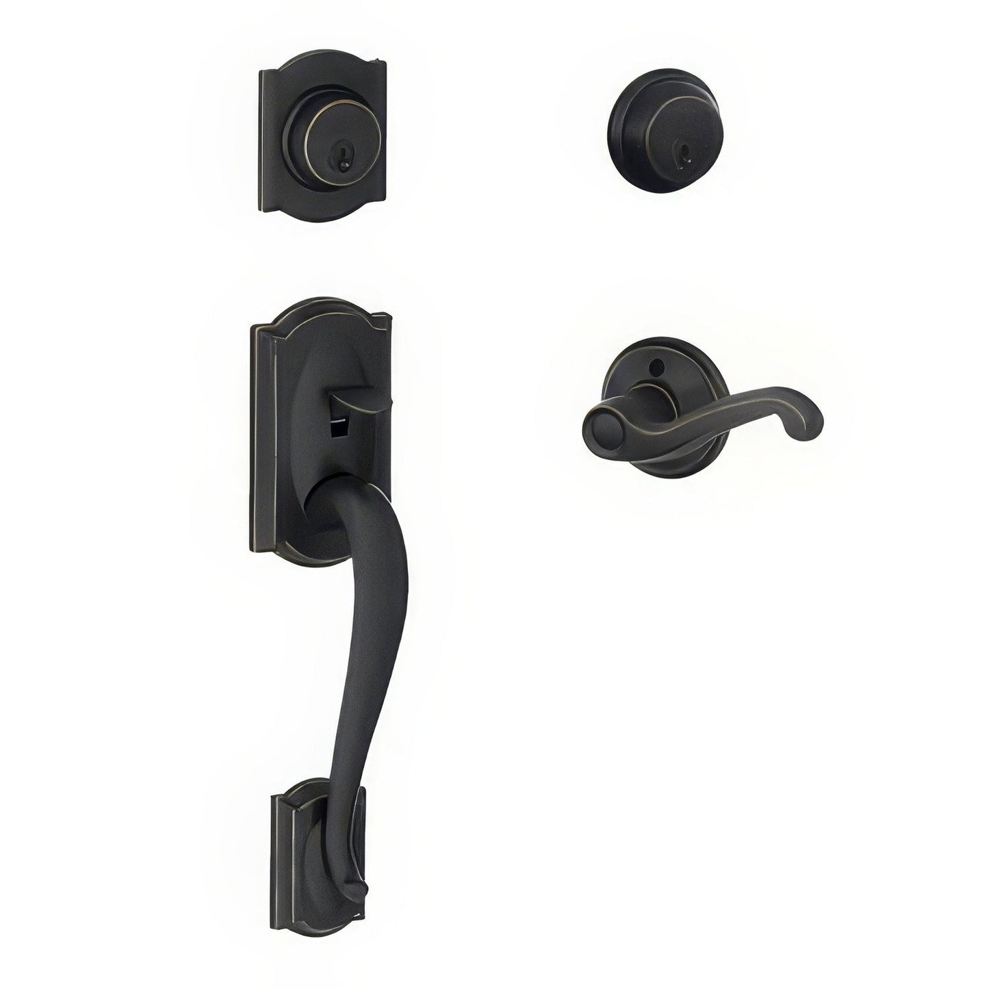 Schlage F62-CAM-FLA-LH F-Series Camelot Left Hand Double Cylinder Handleset