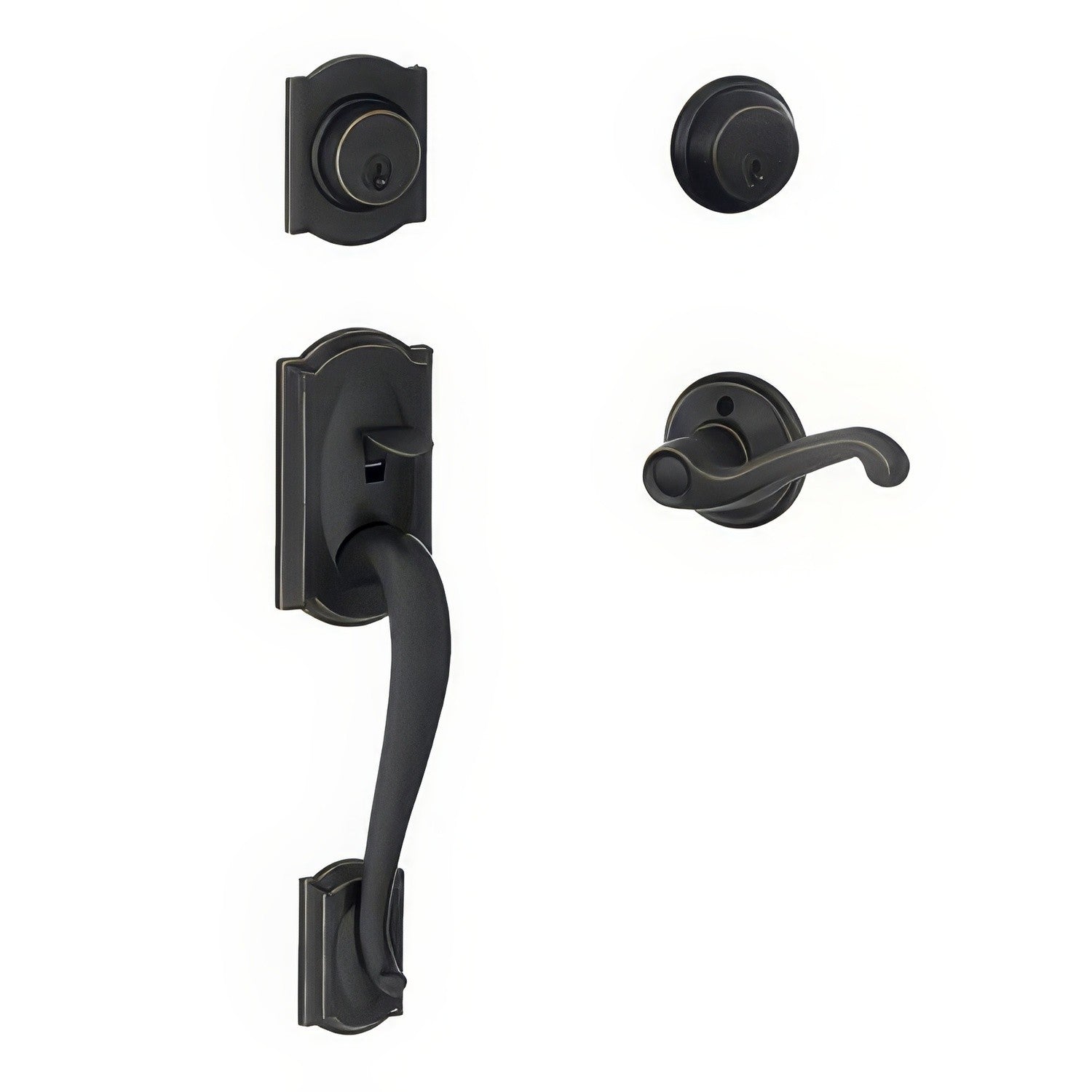 Schlage F62-CAM-FLA-LH F-Series Camelot Left Hand Double Cylinder Handleset