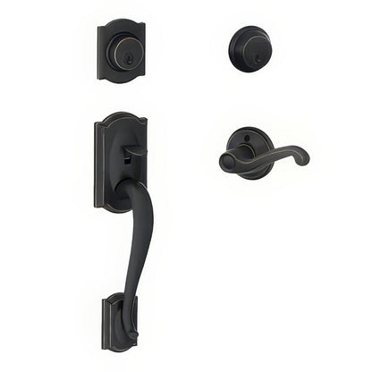 Schlage F62-CAM-FLA-LH F-Series Camelot Left Hand Double Cylinder Handleset