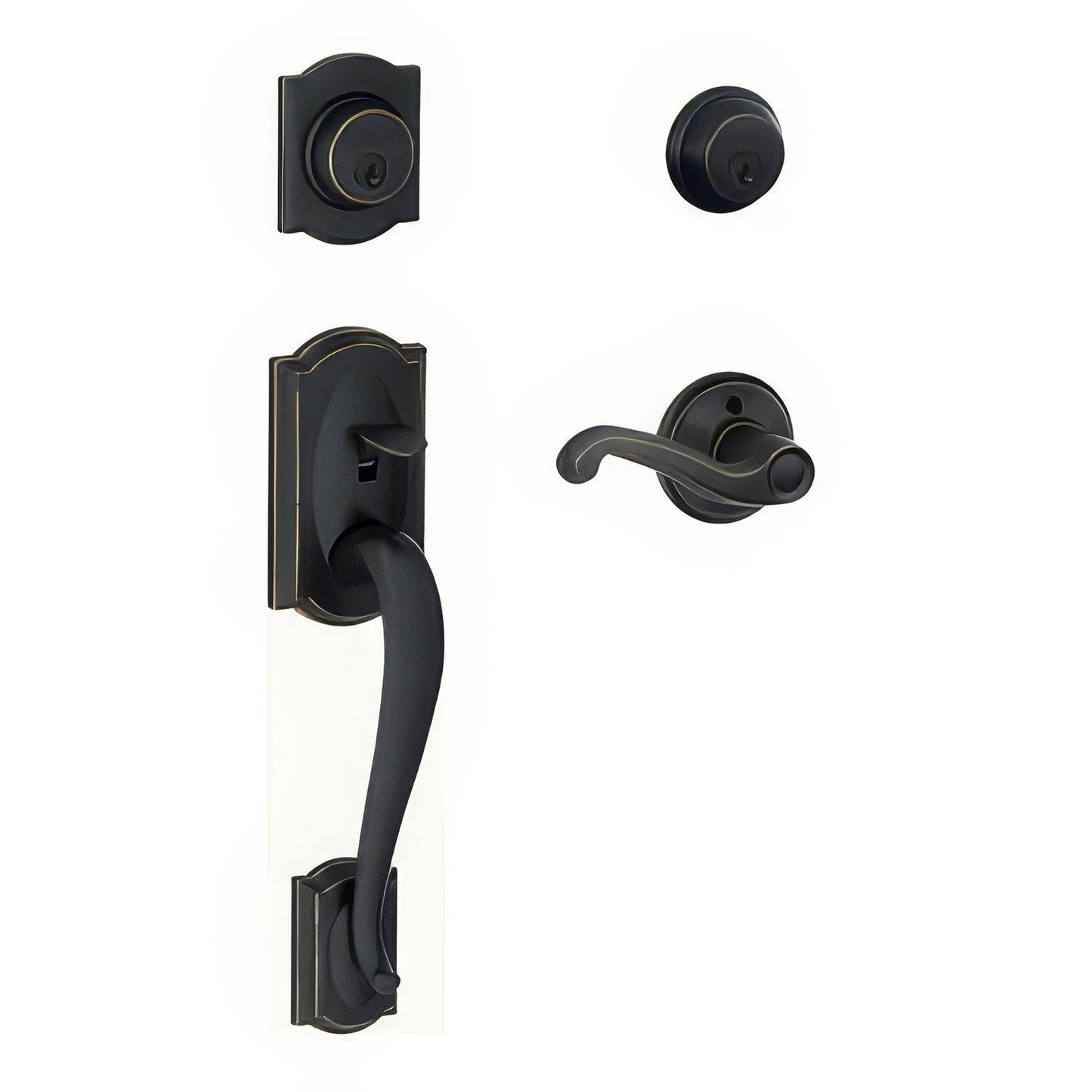 Schlage F62-CAM-FLA-RH F-Series Camelot Right Hand Double Cylinder Handleset