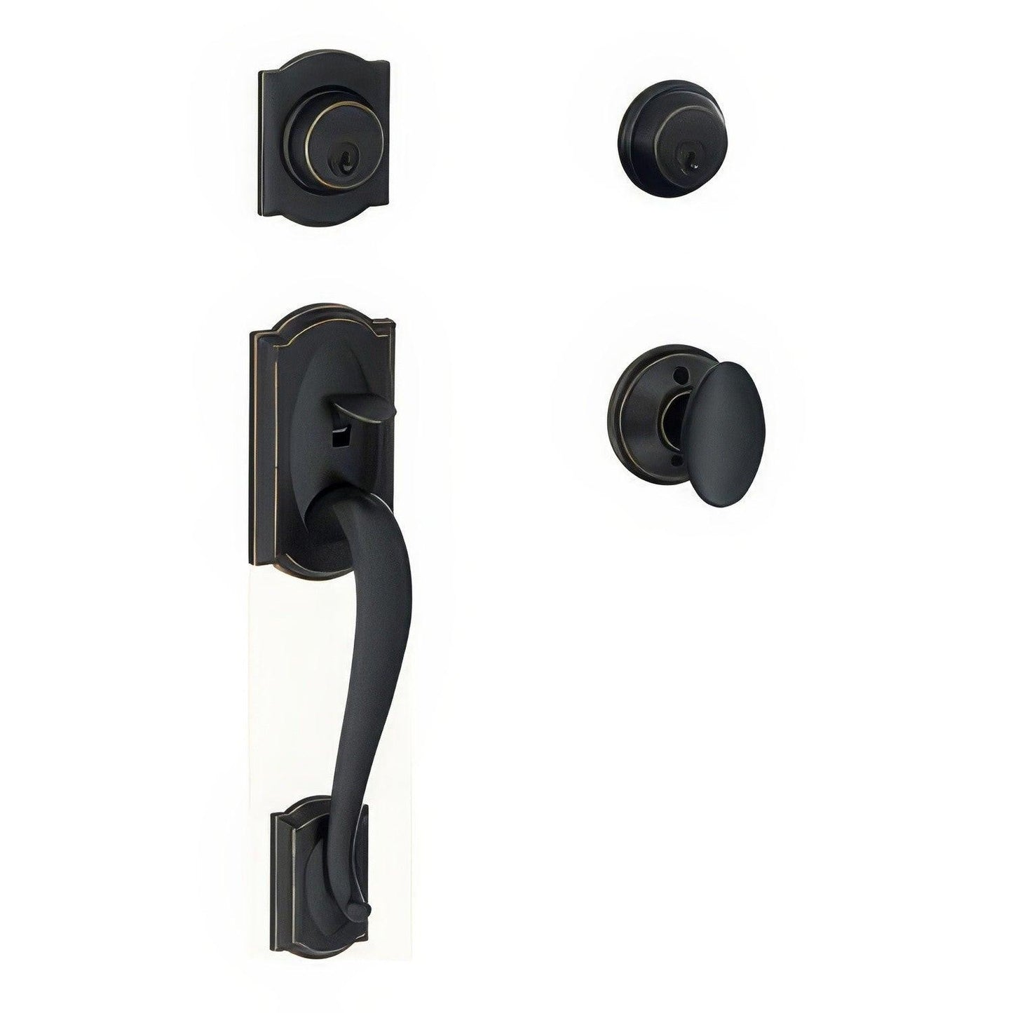 Schlage F62-CAM-SIE F-Series Camelot Double Cylinder Handleset