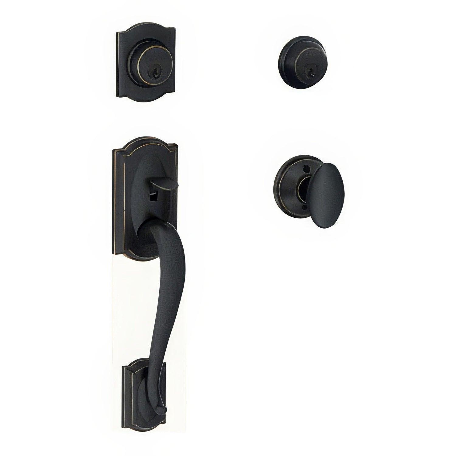 Schlage F62-CAM-SIE F-Series Camelot Double Cylinder Handleset