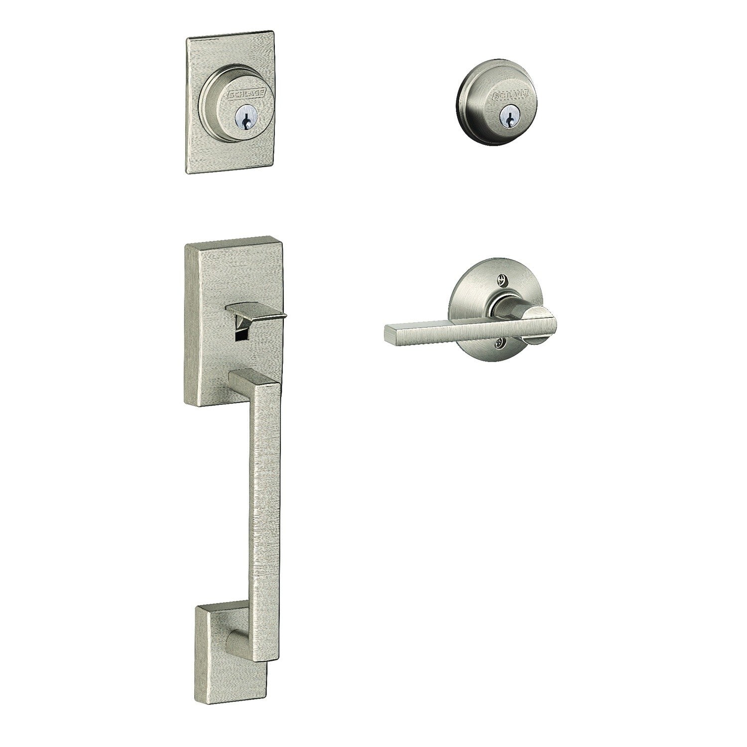 Schlage F62CEN-LAT Century with Latitude Lever Double Cylinder Handleset and Trim