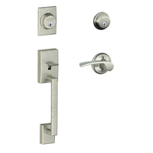 Schlage F62CEN619MERRH Right Hand Right Hand Century with Merano Lever Double Cylinder Handleset and Trim Satin Nickel