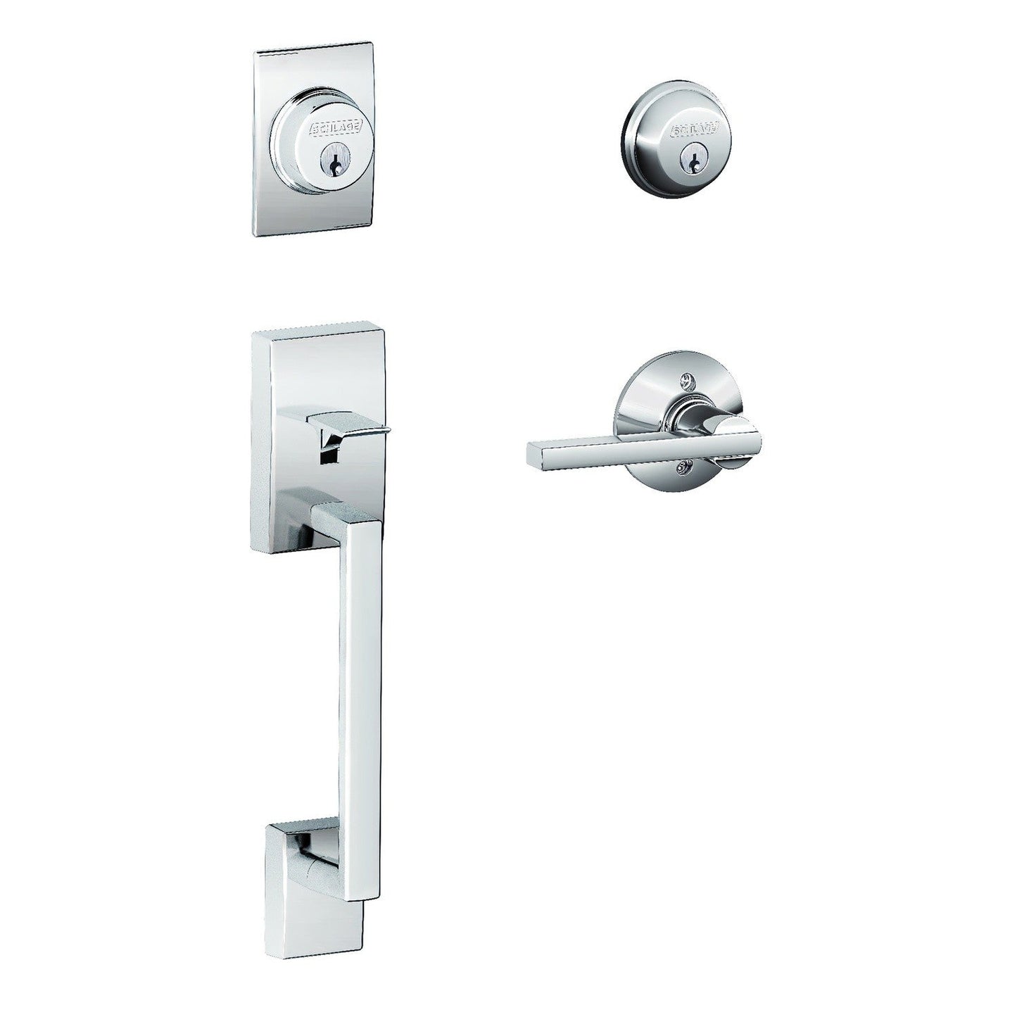 Schlage F62CEN-LAT Century with Latitude Lever Double Cylinder Handleset and Trim