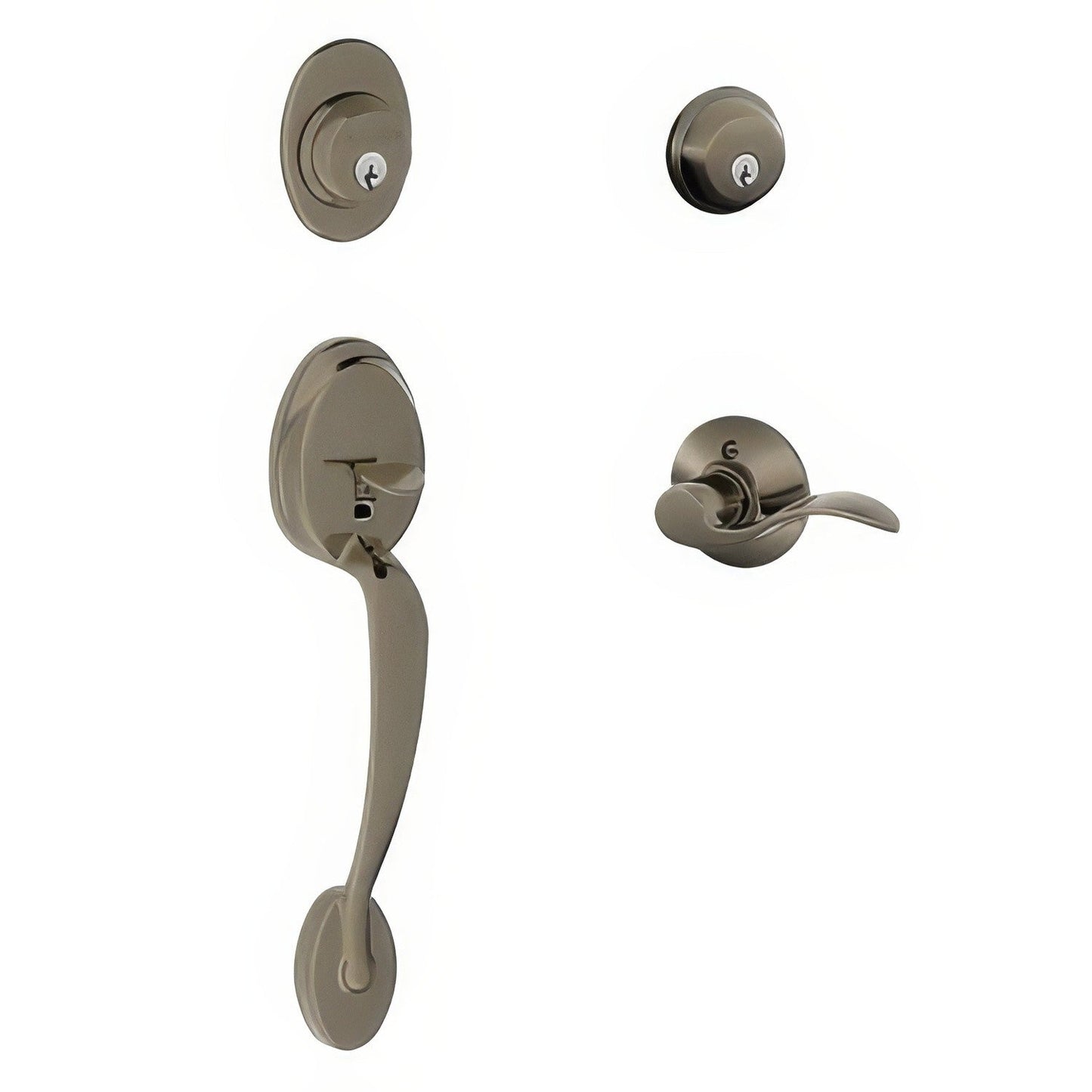 Schlage F62-PLY-ACC-LH Plymouth Double Cylinder Handleset
