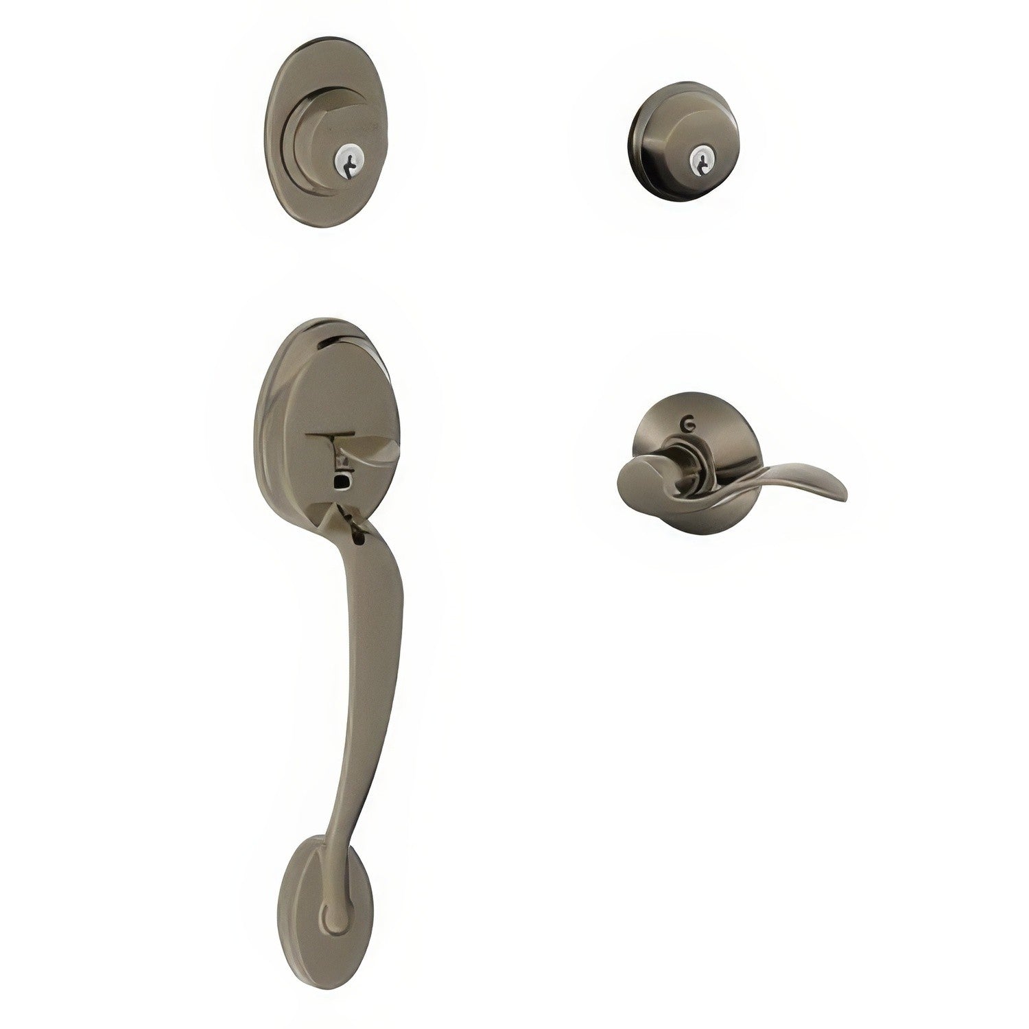 Schlage F62-PLY-ACC-LH Plymouth Double Cylinder Handleset