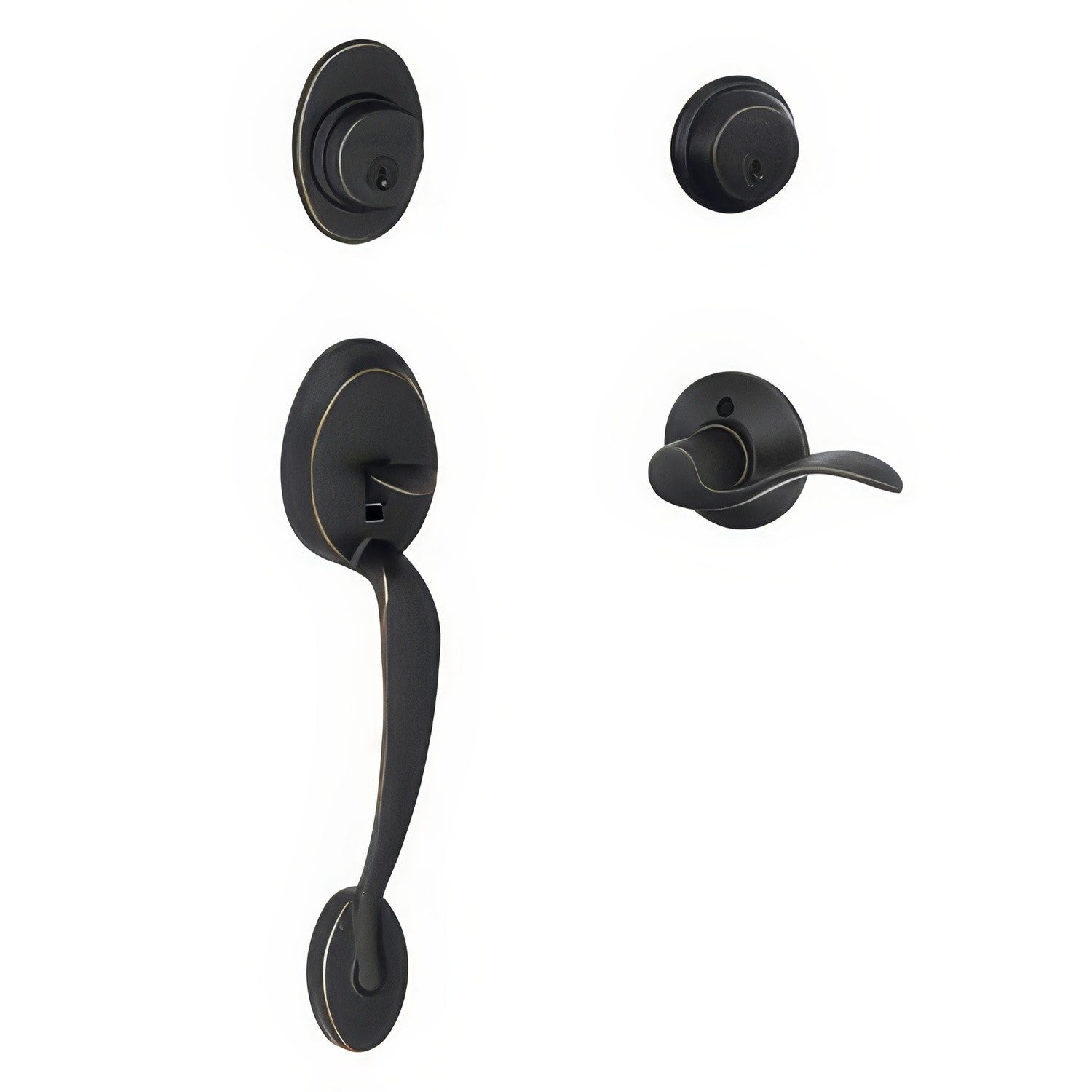 Schlage F62-PLY-ACC-LH Plymouth Double Cylinder Handleset