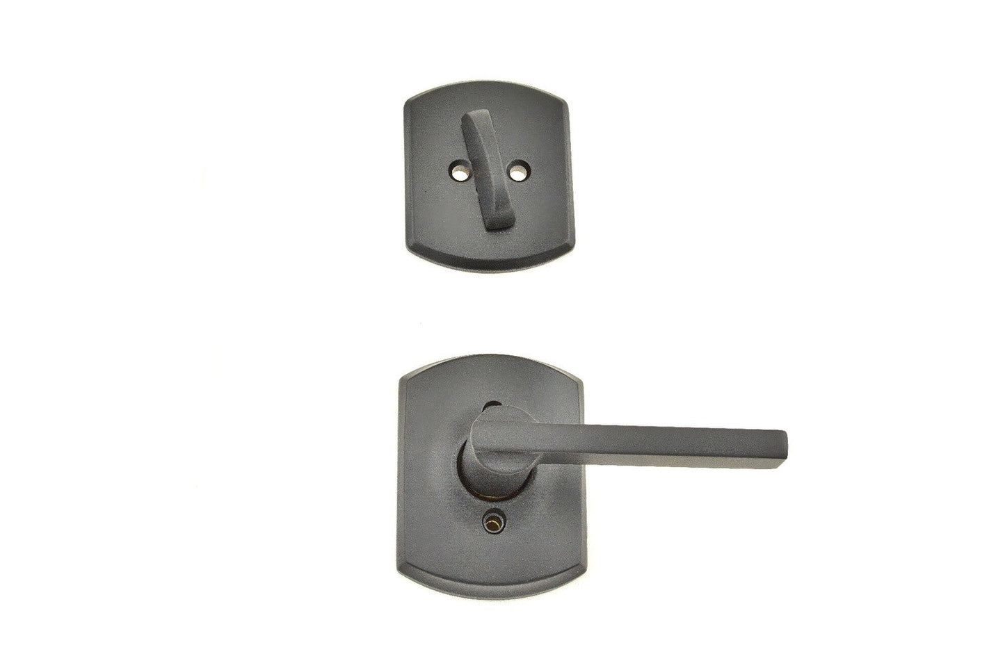 Schlage F94LAT622GRW Latitude Lever with Greenwich Rose Dummy Interior Trim Matte Black.