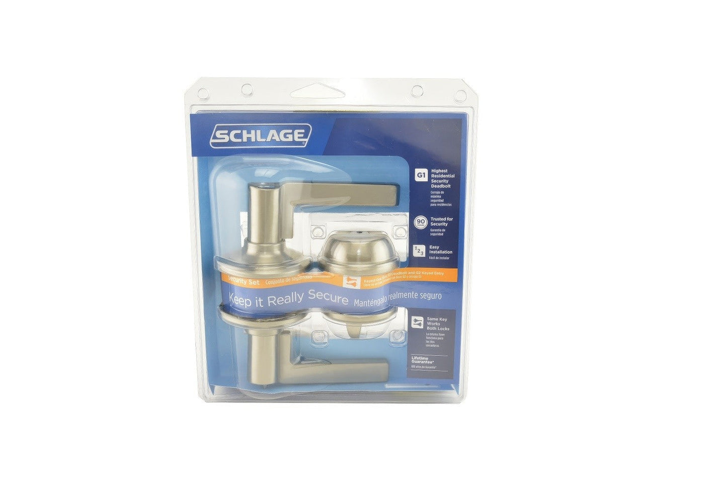 Schlage FB50LAT619 Latitude Lever Combo Pack Satin Nickel