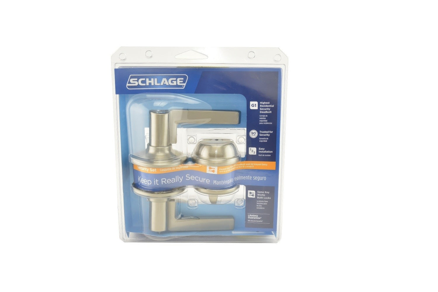 Schlage FB50LAT619 Latitude Lever Combo Pack Satin Nickel