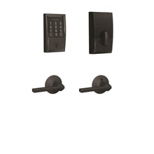 Schlage FBE489WBCCEN-LAT Century Encode Smart Wifi Touchscreen Deadbolt with Latitude Lever Passage Lock Combo Pack