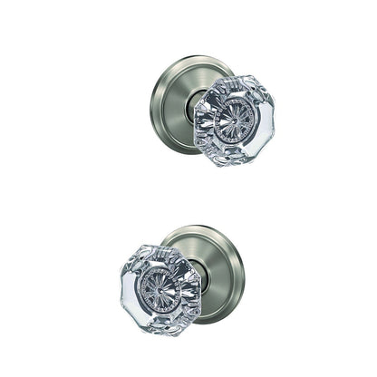 Schlage FC172ALX-ALD Alexandria Glass Knob with Alden Rose Non Turning Double Dummy Pair.