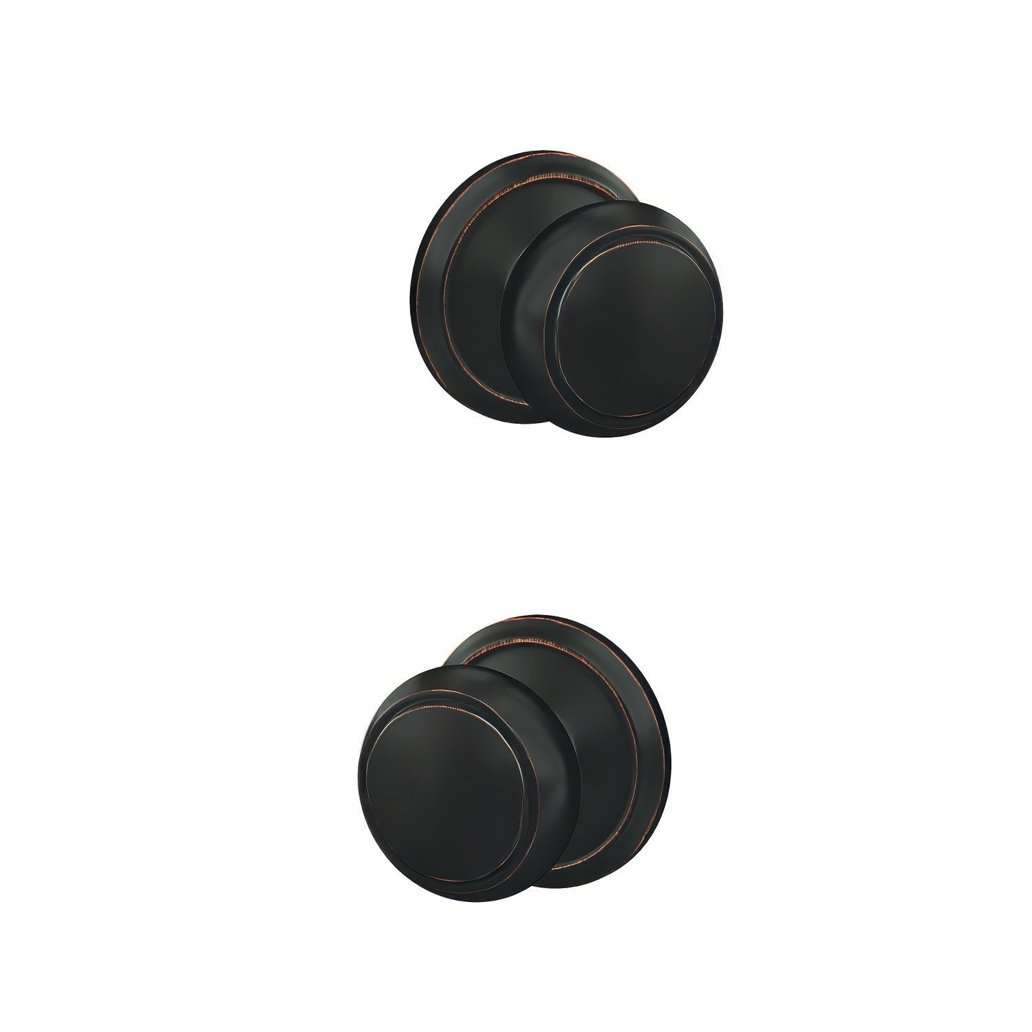 Schlage FC172AND-ALD Andover Knob with Alden Rose Non Turning Double Dummy Pair