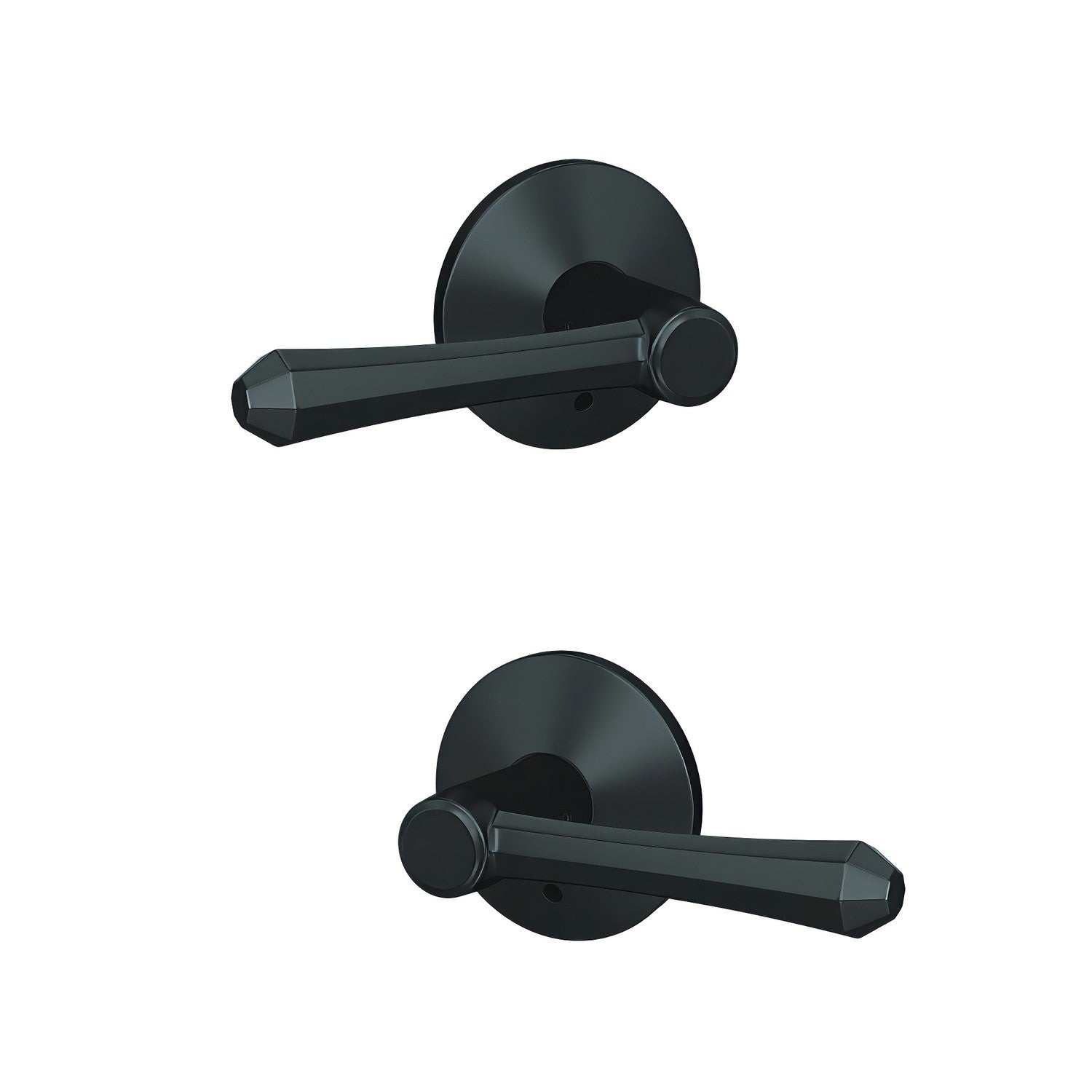 Schlage FC172DMP-KIN Dempsey with Kinsler Rose Pair of Dummy Door Levers