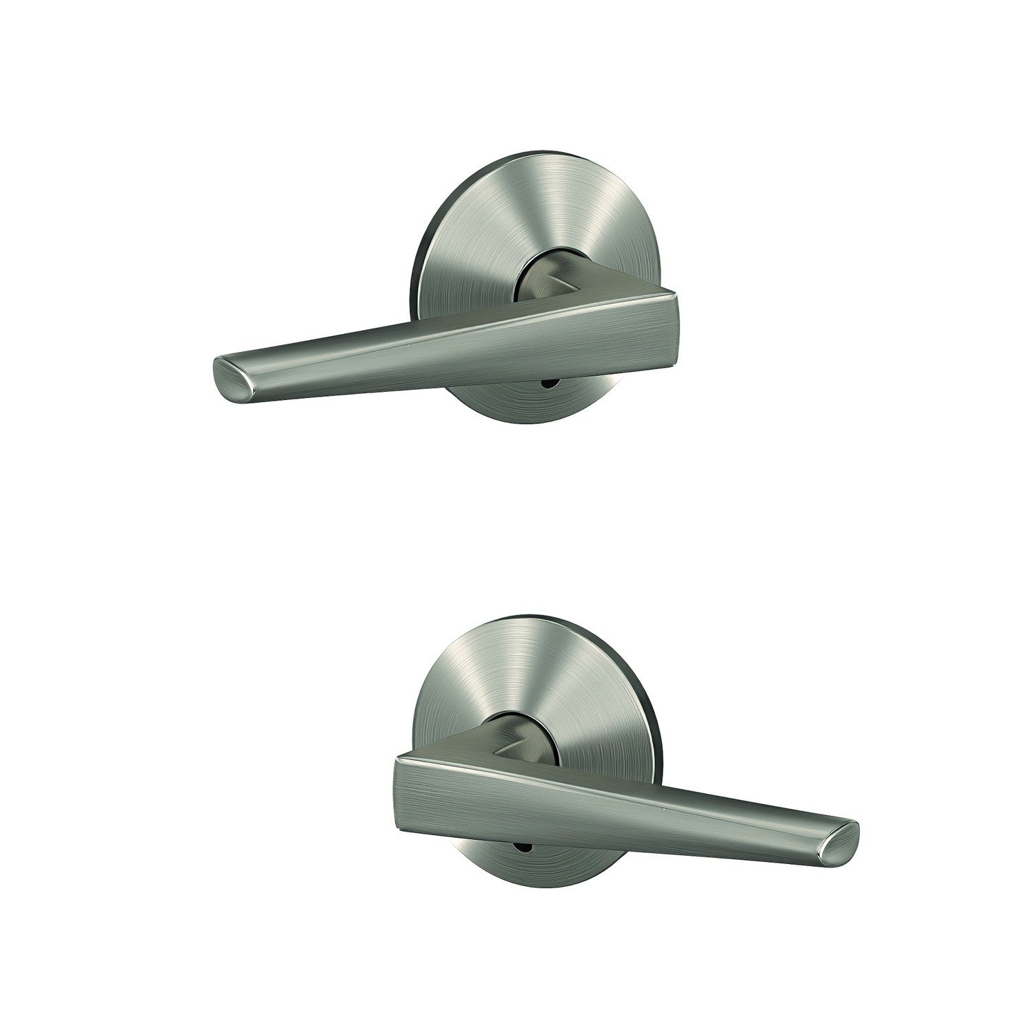 Schlage FC172ELR-KIN Eller with Kinsler Rose Pair of Dummy Door Levers Satin Brass