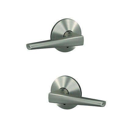 Schlage FC172ELR-KIN Eller with Kinsler Rose Pair of Dummy Door Levers Satin Brass.