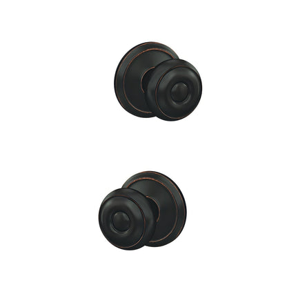 Schlage FC172GEO-ALD Georgian with Alden Rose Pair of Dummy Door Knobs