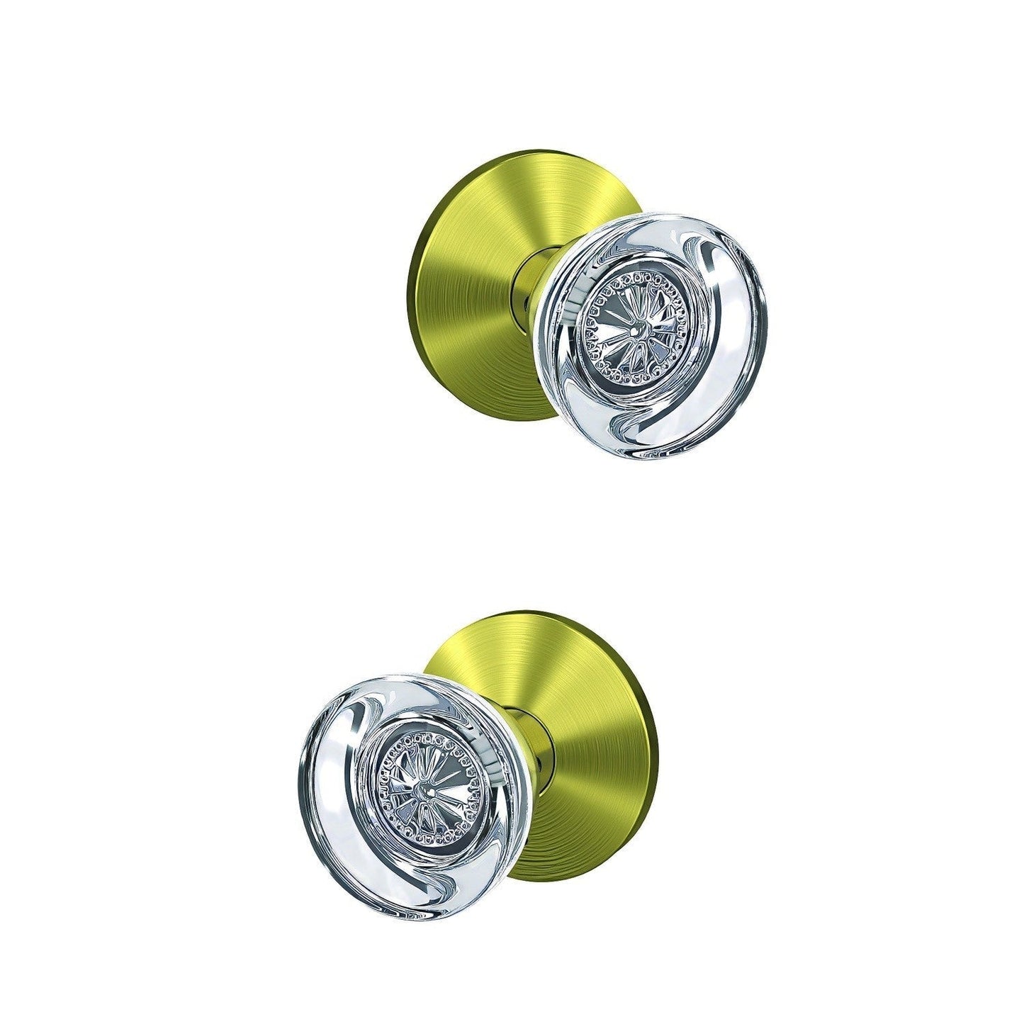 Schlage FC172HOB-KIN Hobson with Kinsler Rose Pair of Dummy Door Knobs.