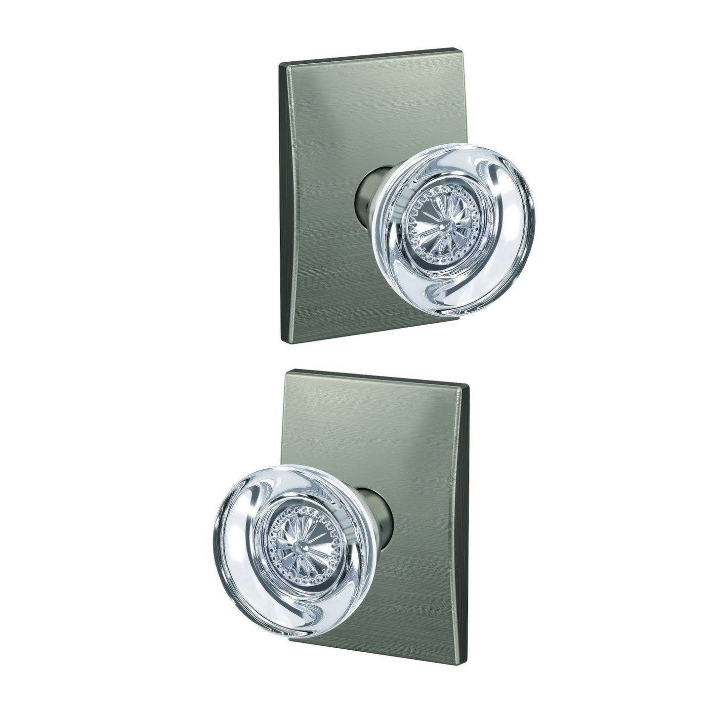 Schlage FC172HOB-CEN Hobson with Century Rose Pair of Dummy Door Knobs.